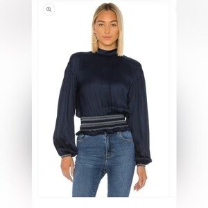 Tularosa Blouse Adalyn Blue Sheer Top